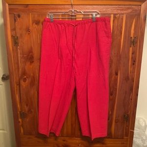 Womens red capri pants